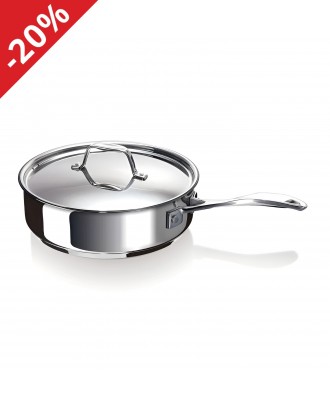 Cratita cu maner si capac, inox, 3.2 L, 24 cm, Chef - BEKA